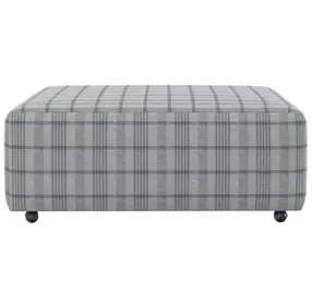 Chappy Chambray Castered Cocktail Square Ottoman
