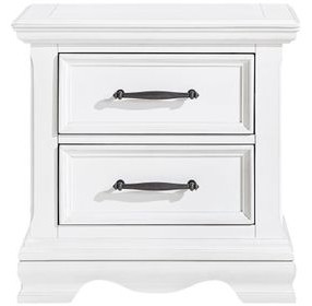 York White 2 Drawer Nightstand