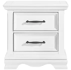York White 2 Drawer Nightstand