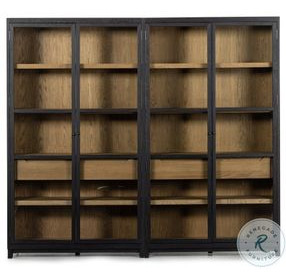 Millie Matte Black 4 Glass Door Double Cabinet