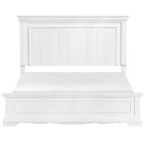 York White California King Panel Bed