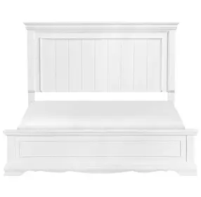 York White California King Panel Bed