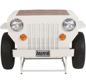 Glory Days White 50" Console Table with Wine Rack