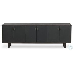 Posada Worn Black Oak Veneer 78" Media Console
