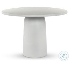 Basil Matte White Cast Aluminum Outdoor 42" Round Dining Table