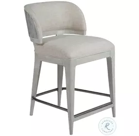 Olivia Misty White Gray Performance Fabric Counter Height Stool