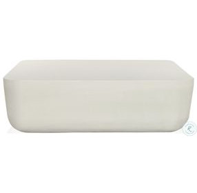 Basil Matte White Cast Aluminum Outdoor Square Coffee Table