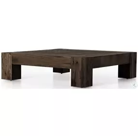 Abaso Ebony Rustic Wormwood Oak Coffee Table