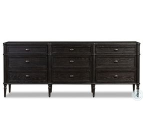 Toulouse Distressed Black 9 Drawer Dresser