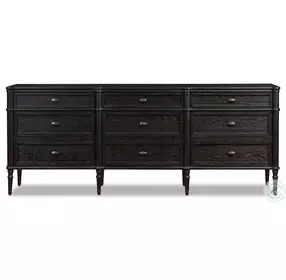 Toulouse Distressed Black 9 Drawer Dresser