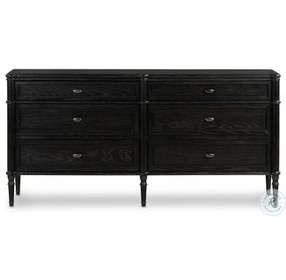 Toulouse Distressed Black 6 Drawer Dresser