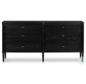 Toulouse Distressed Black 6 Drawer Dresser