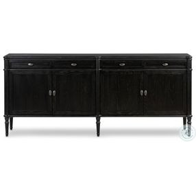 Toulouse Distressed Black 4 Door Sideboard