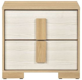 Sterling Natural and White 2 Drawer Nightstand