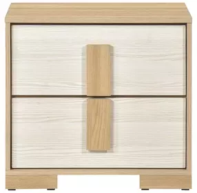 Sterling Natural and White 2 Drawer Nightstand