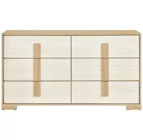 Sterling Natural and White 6 Drawer Dresser