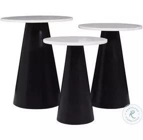 Nolan Black Marble Top Accent Table Set Of 3
