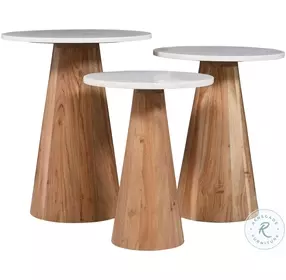 Nolan Natural Marble Top Accent Table Set Of 3