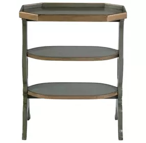 Hadley Royal Pastel Green and Gold Octagonal Side Table