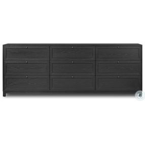 Millie Drifted Matte Black Veneer 9 Drawer Dresser