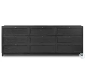 Millie Drifted Matte Black Veneer 9 Drawer Dresser