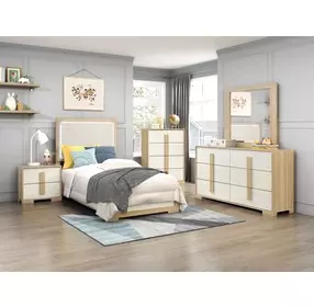 Sterling Natural and White Youth Panel Bedroom Set