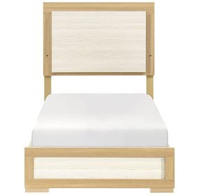Sterling Natural and White Twin Panel Bed with LED