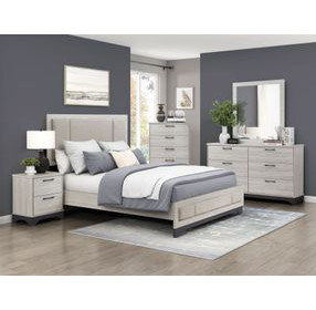 Westport White Oak and Gray Upholstered Platform Bedroom Set