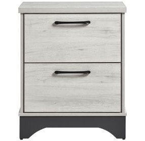 Westport White Oak and Gray 2 Drawer Nightstand