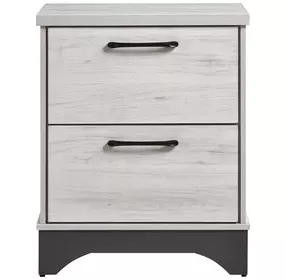 Westport White Oak and Gray 2 Drawer Nightstand