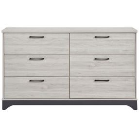 Westport White Oak and Gray 6 Drawer Dresser