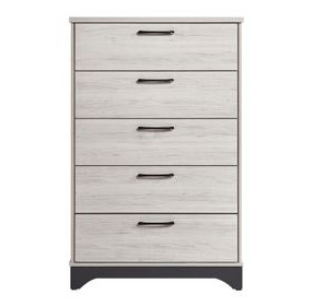 Westport White Oak and Gray 5 Drawer Chest