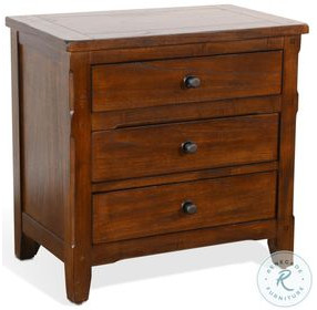 Desert Sage Dark Brown 3 Drawer Nightstand