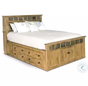 Willow Nest Beige Eastern King Storage Platform Bed