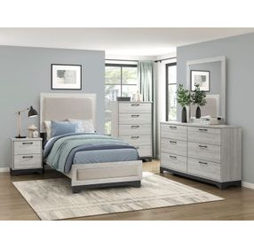 Westport White Oak and Gray Youth Upholstered Platform Bedroom Set