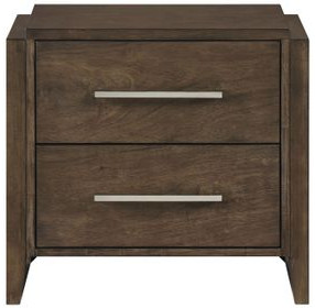 Emmett Dark Walnut 2 Drawer Nightstand