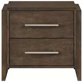 Emmett Dark Walnut 2 Drawer Nightstand