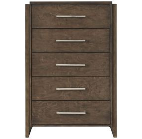 Emmett Dark Walnut 5 Drawer Chest