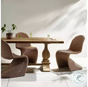 Novell Reclaimed Natural FSC Rectangular Outdoor Dining Room Set