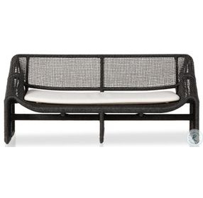Selma Faux Black Hyacinth 63" Outdoor Sofa