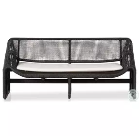 Selma Faux Black Hyacinth 63" Outdoor Sofa