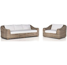 Messina Chunky Sand Woven Outdoor Living Room Set