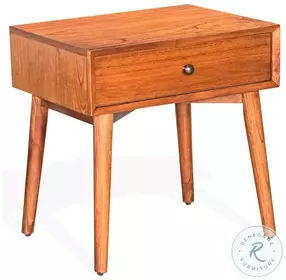 Cozy Luxe Medium Brown 1 Drawer Nightstand