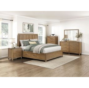 Charlotte Light Brown Storage Platform Bedroom Set