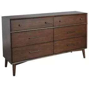 2336WL-D2 Walnut 6 Drawer Dresser