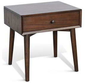 American Modern Walnut 1 Drawer Nightstand