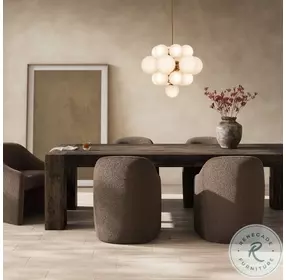 Abaso Ebony Rustic Wormwood Oak Rectangular 108" Dining Room Set