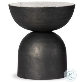 Corbett River Grey Marble Round End Table