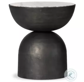 Corbett River Grey Marble Round End Table