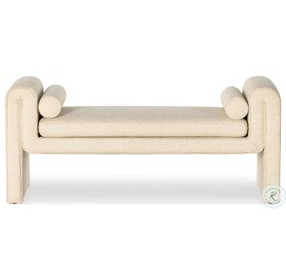 Mitchell Thames Cream Performance Fabric 63" Accent Bench